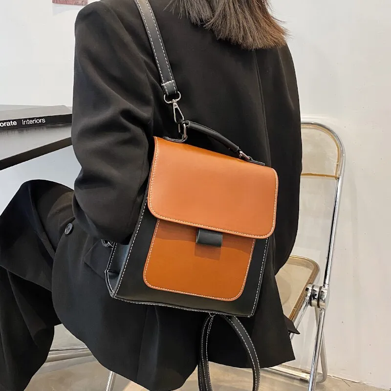 Fashion Panelled Luxury Mini Backpack Women Designer Leather Mochila Cute Small Backpacks for Teen Girls Travel Back Pack Bags