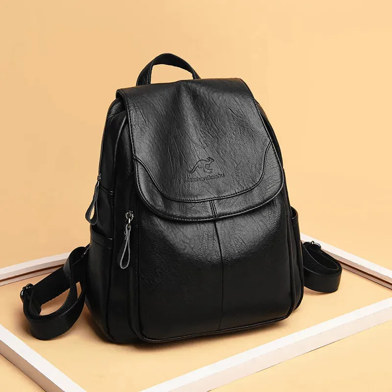 Fashion Women Backpack Luxury Designer Ladies Anti-theft Backpack Soft Leather School Bags