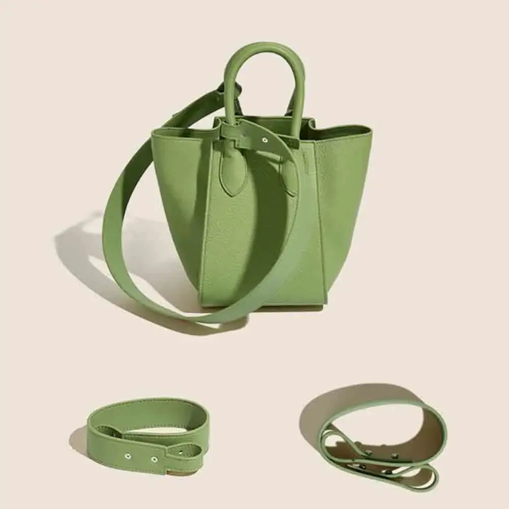 Fashionable Daily Bag Genuine Leather Women Bucket Bag Stylish Female Luxury Designer Bags