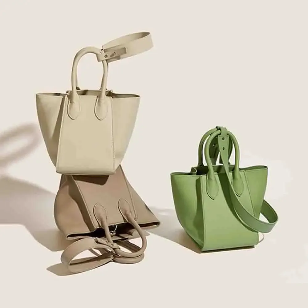 Fashionable Daily Bag Genuine Leather Women Bucket Bag Stylish Female Luxury Designer Bags