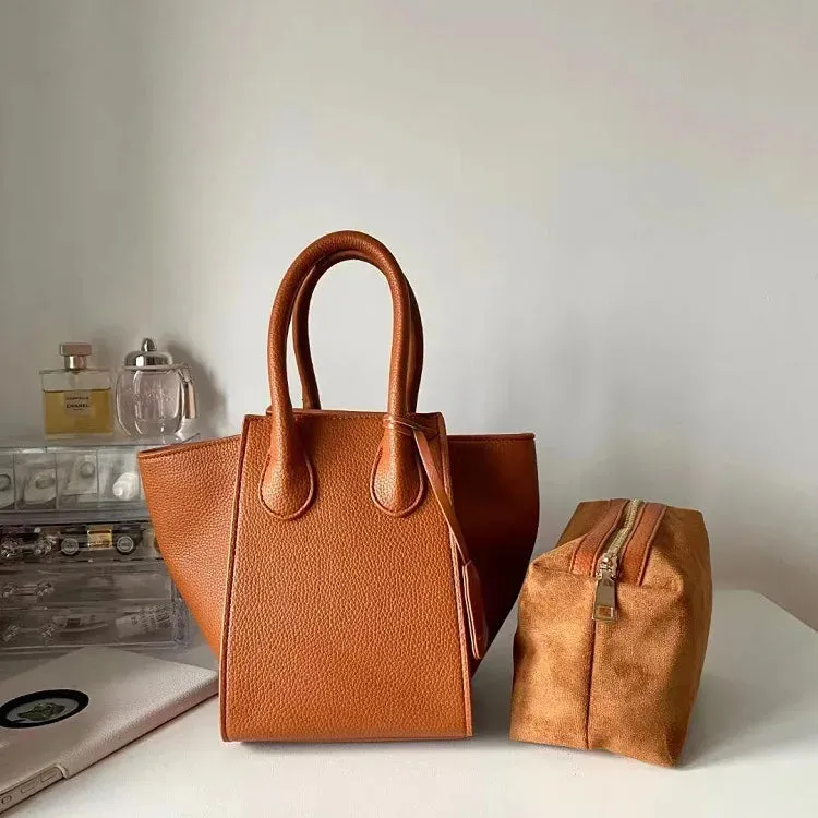 Fashionable Daily Bag Genuine Leather Women Bucket Bag Stylish Female Luxury Designer Bags