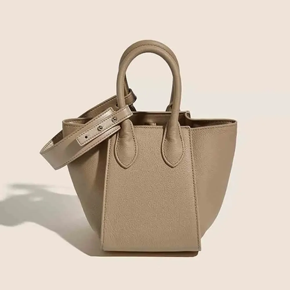 Fashionable Daily Bag Genuine Leather Women Bucket Bag Stylish Female Luxury Designer Bags