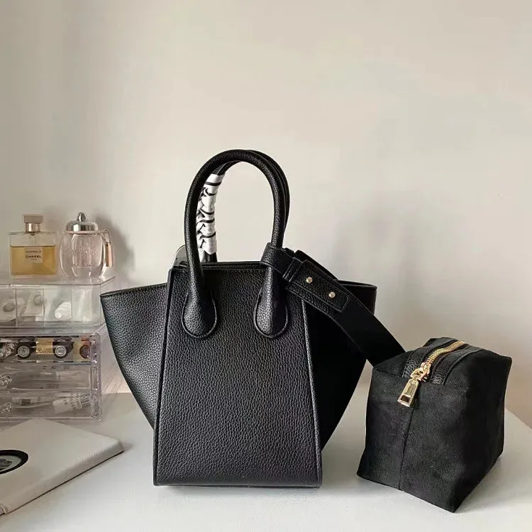 Fashionable Daily Bag Genuine Leather Women Bucket Bag Stylish Female Luxury Designer Bags