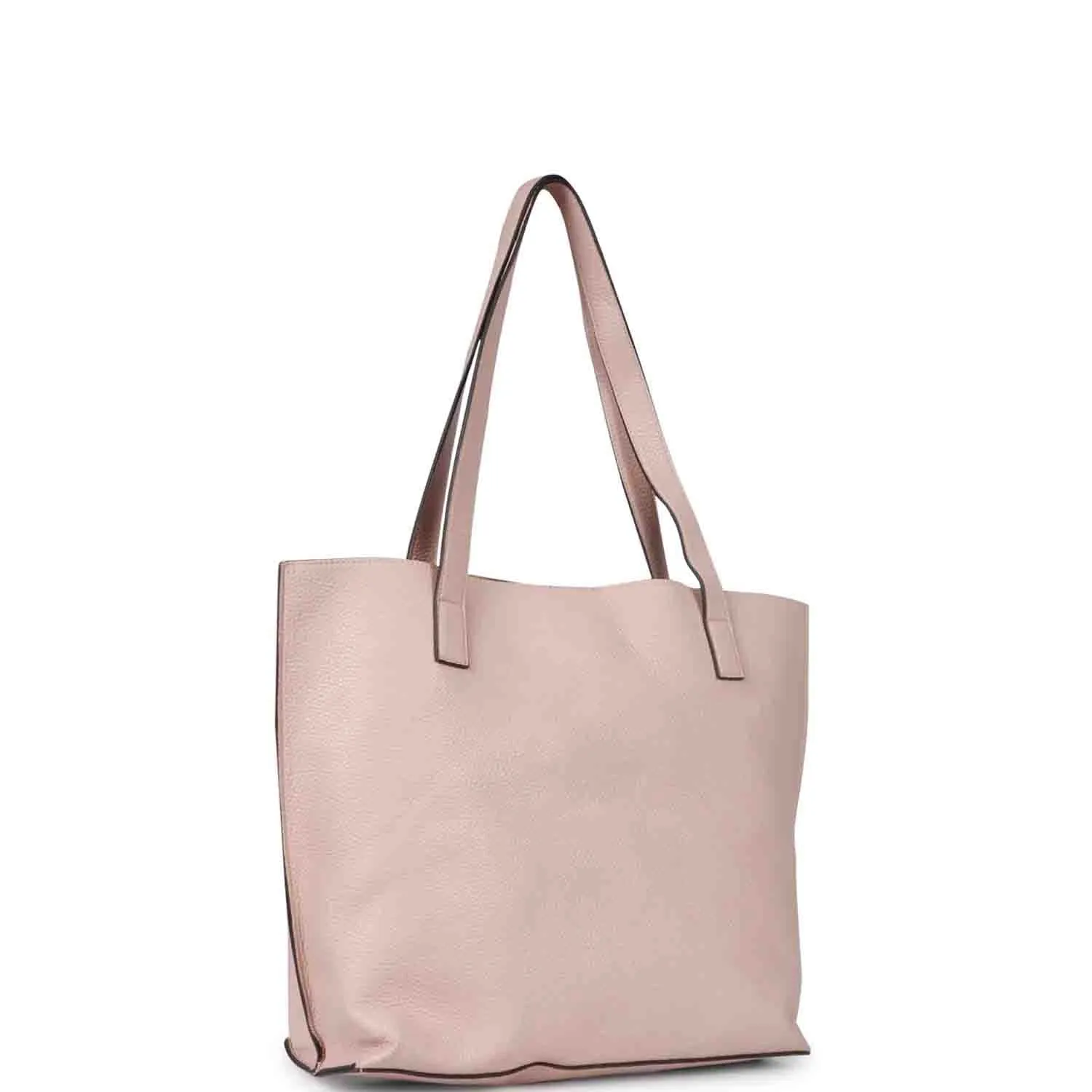 Favore Beige Leather Structured Shoulder Bag