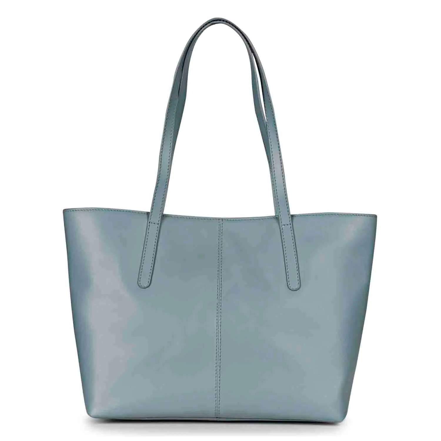Favore Blue Leather Oversized Structured Hobo Bag