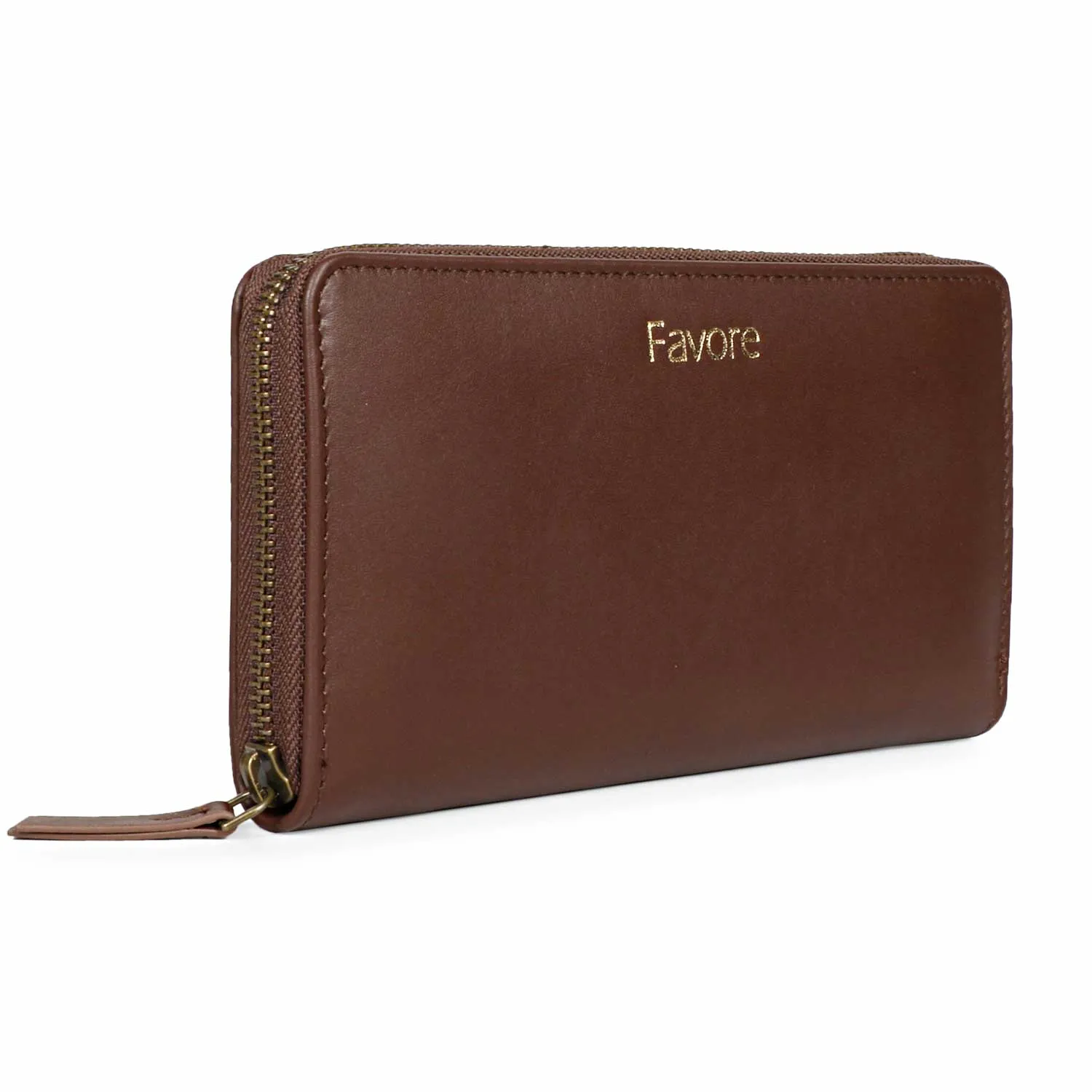 Favore Brown Leather Purse Clutches