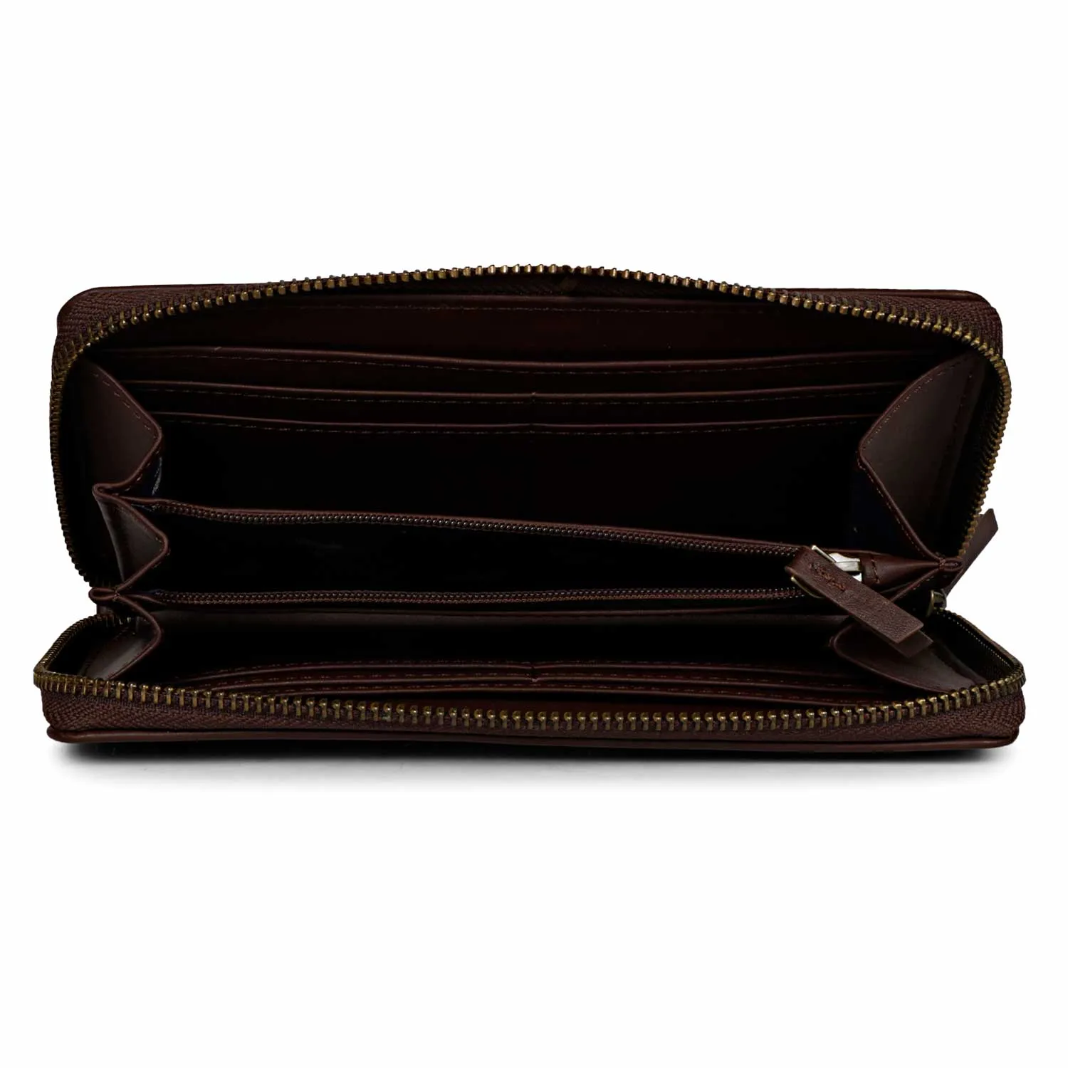 Favore Brown Leather Purse Clutches