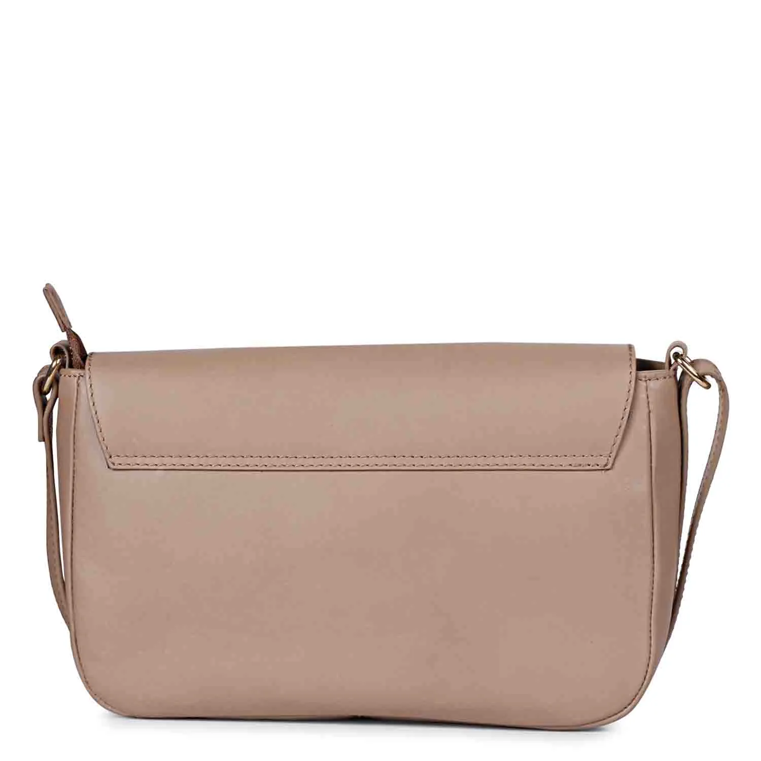Favore Peach Womens  Leather Structured Sling Bag