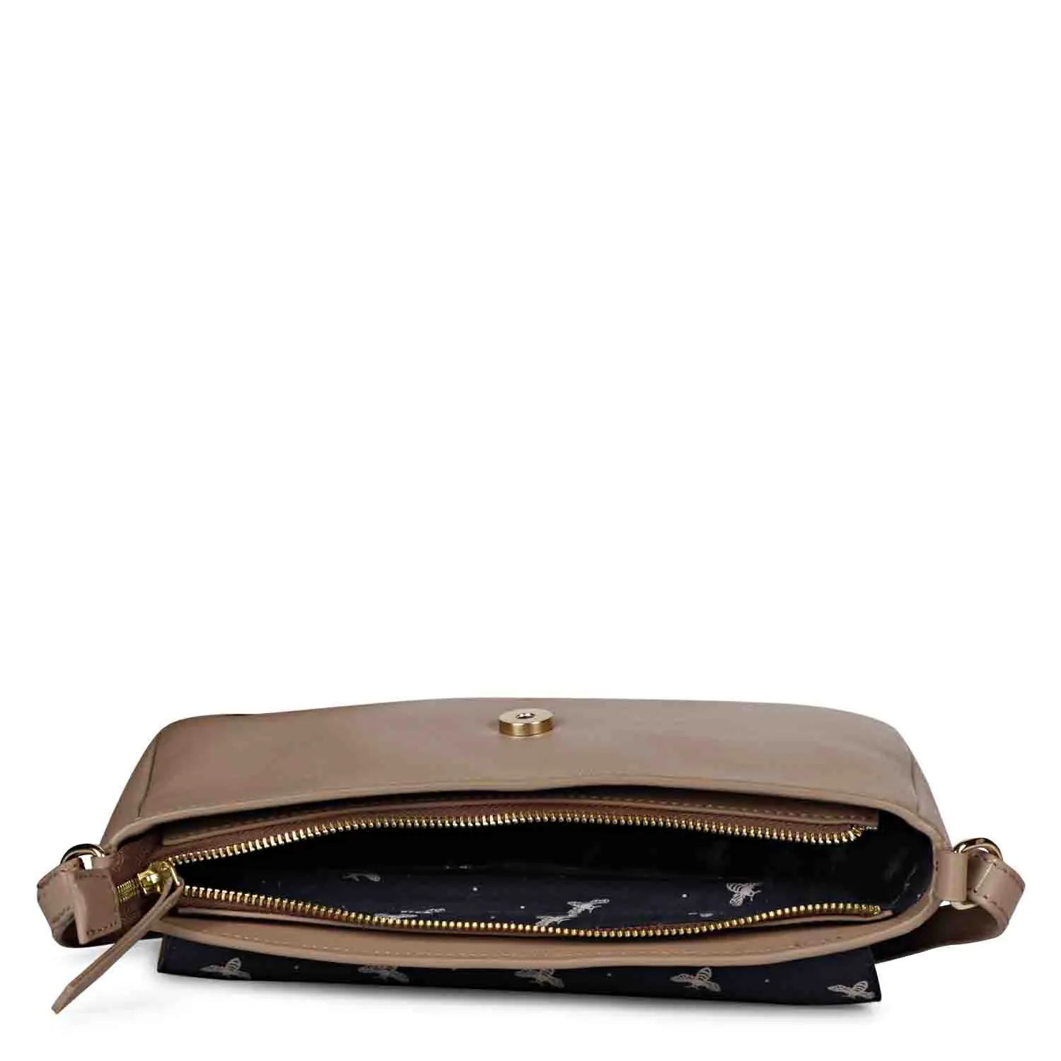 Favore Peach Womens  Leather Structured Sling Bag