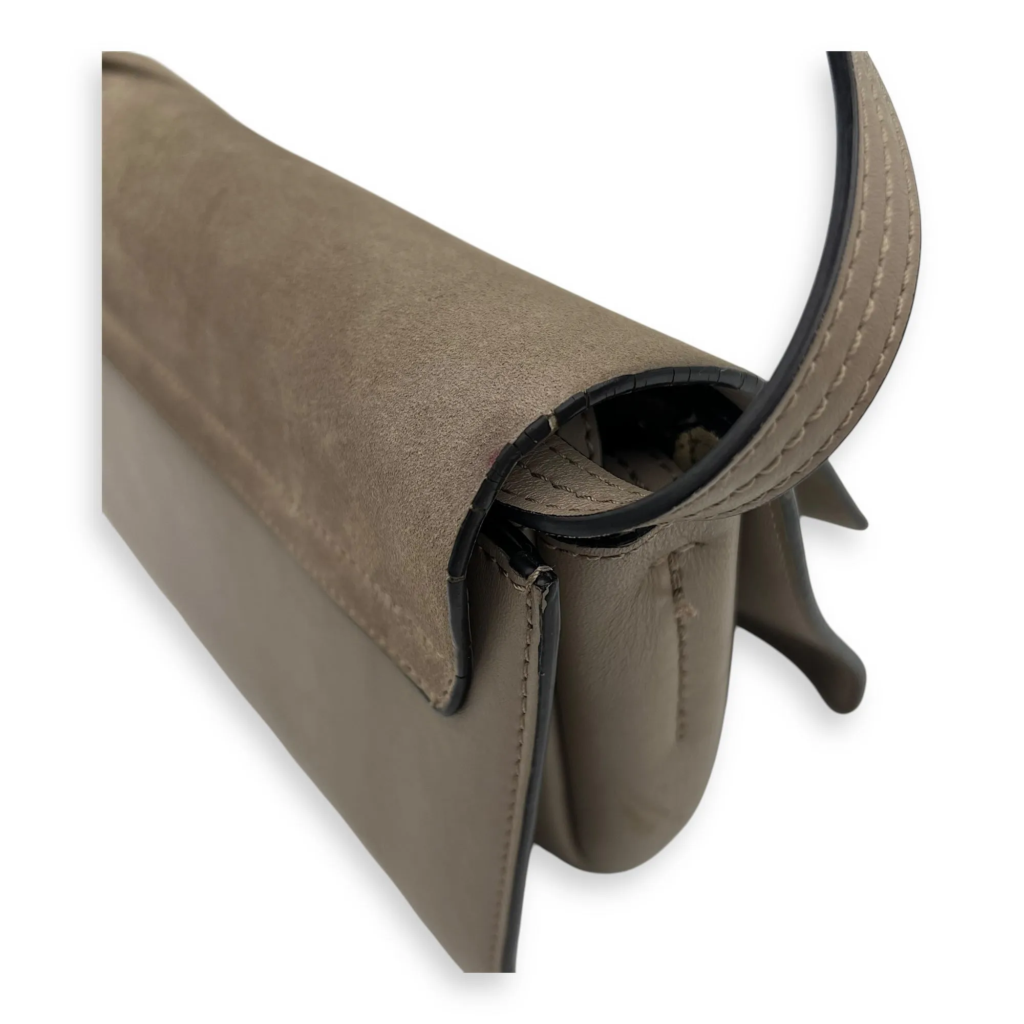 Faye Grey Crossbody Bag in Calfskin, Gold hardware