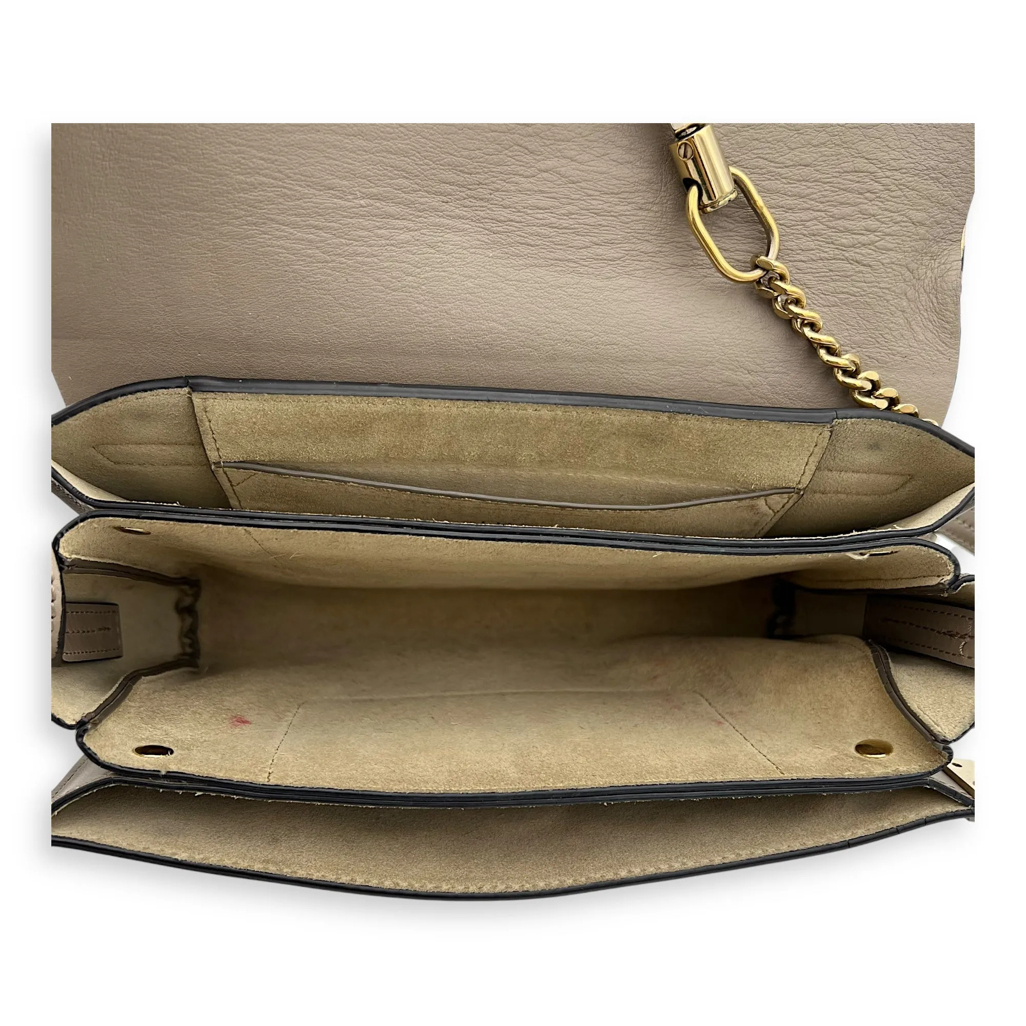 Faye Grey Crossbody Bag in Calfskin, Gold hardware