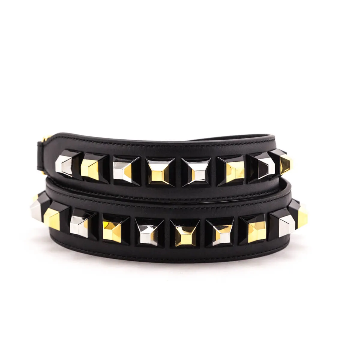 Fendi Black Calfskin Studded Strap You Strap