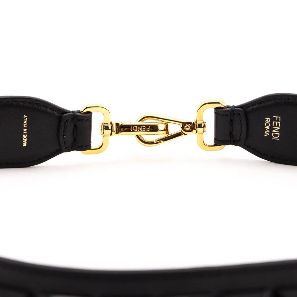Fendi Black Calfskin Studded Strap You Strap