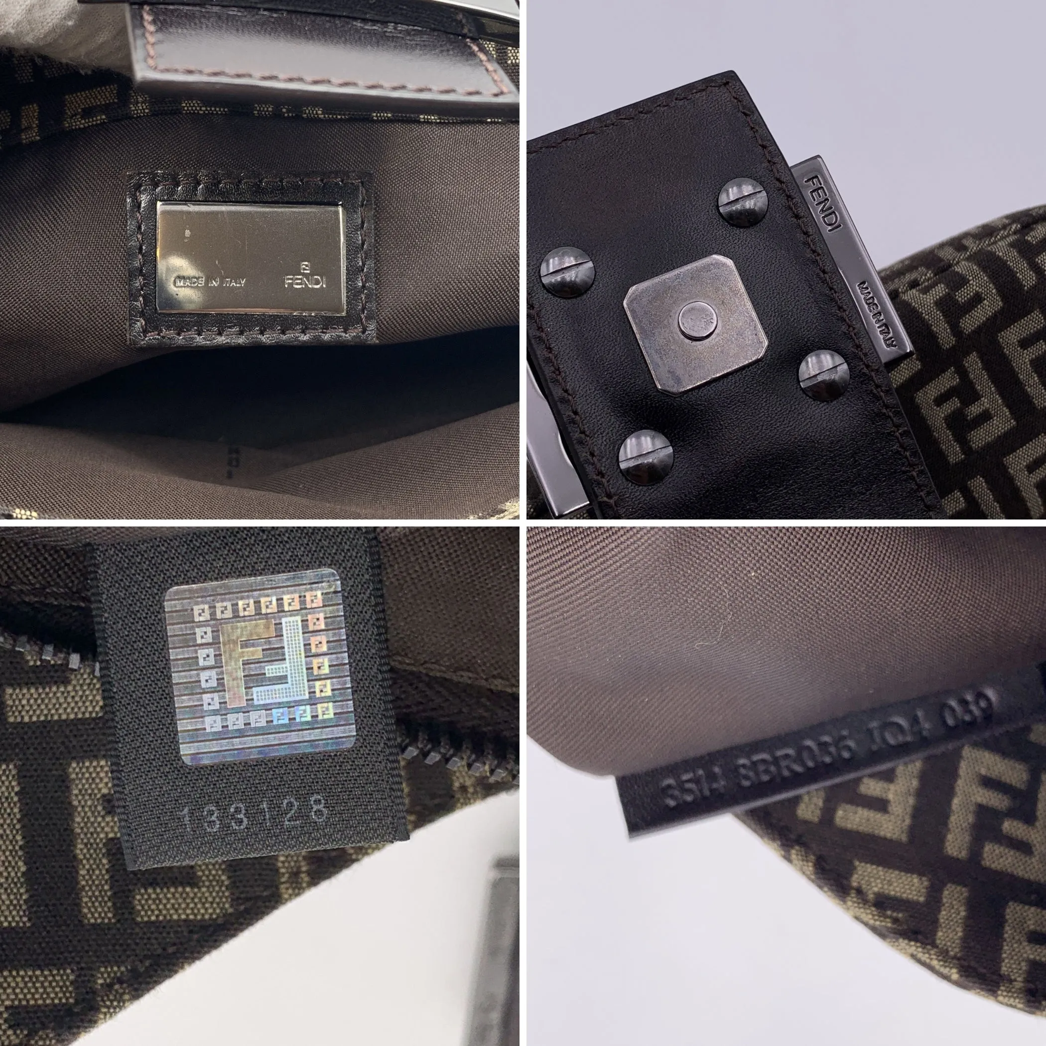 Fendi Brown Monogram Zucchino Canvas Shoulder Hobo Bag