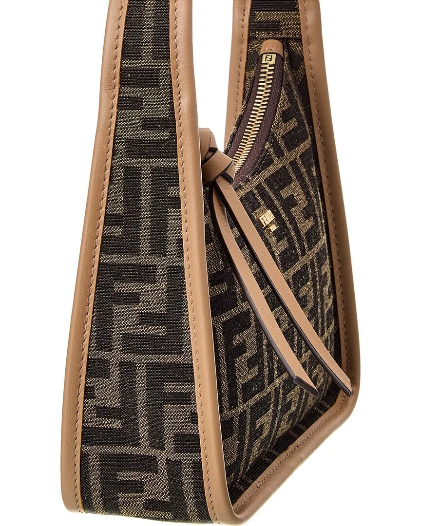 FENDI Fendessence Mini FF Canvas & Leather Hobo Bag