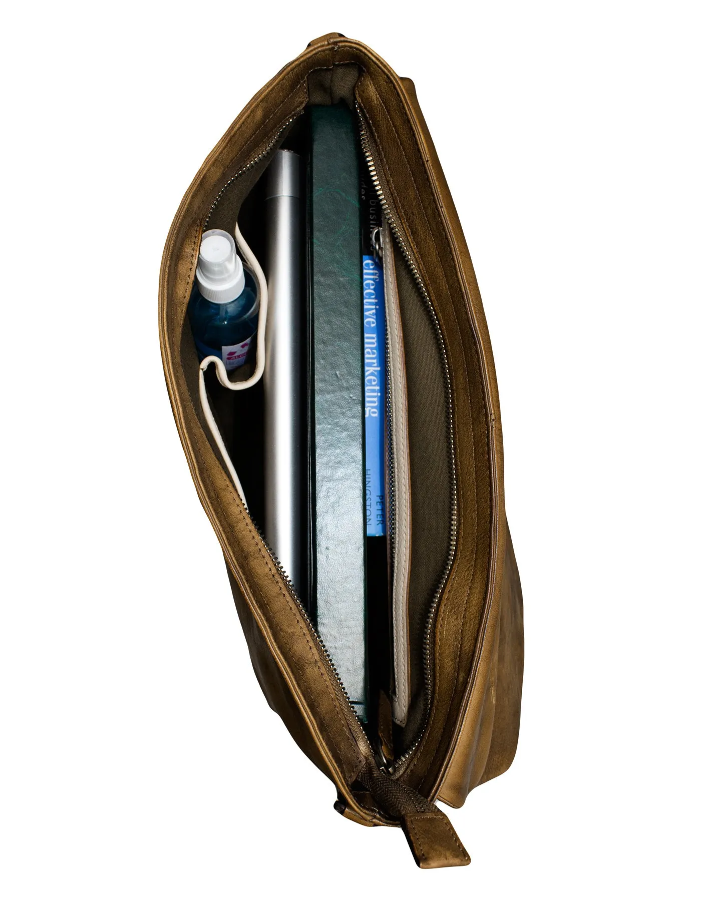 Fino 1718B-256 Full Grain Aniline Nappa Genuine Leather Messenger Bag