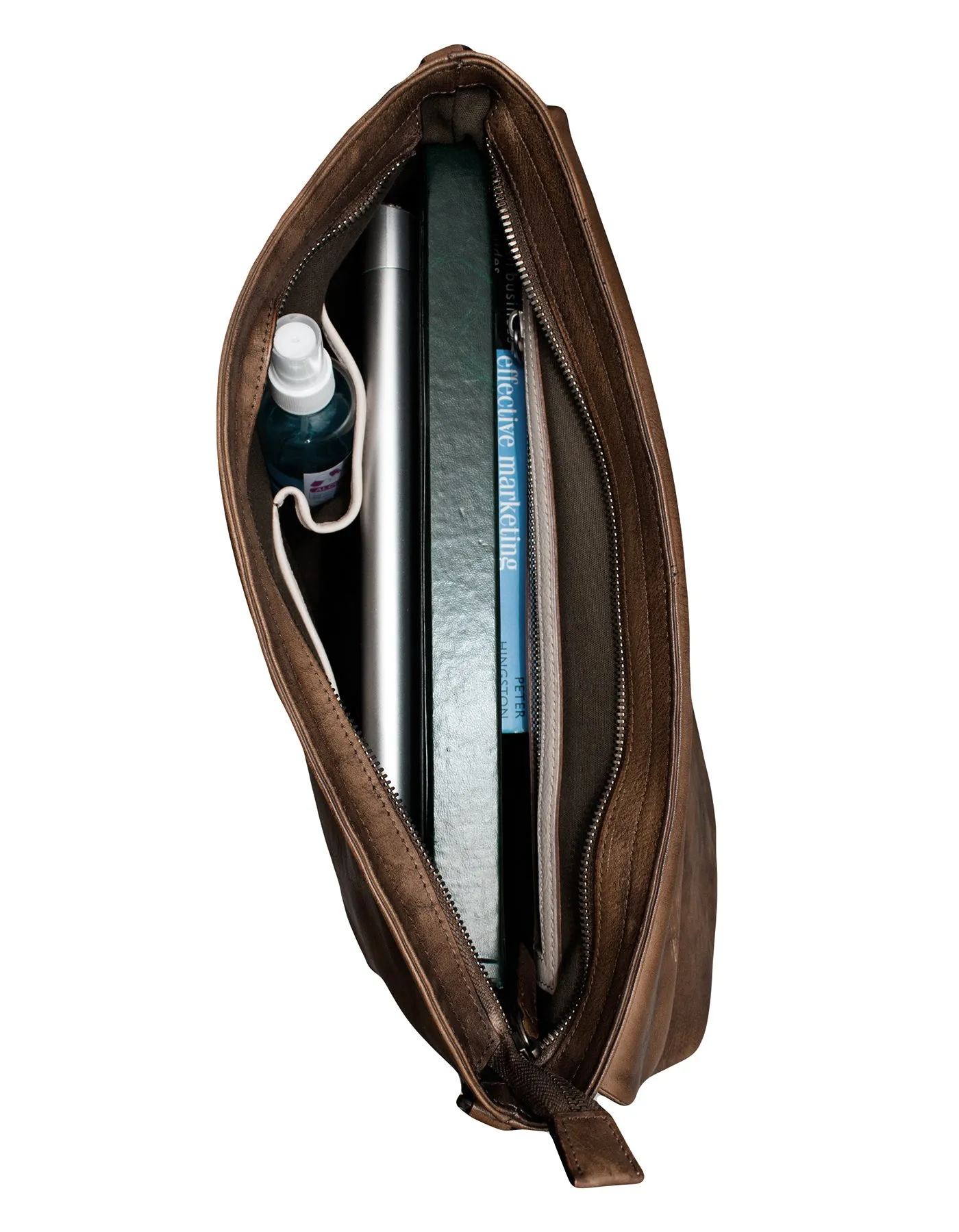 Fino 1718B-256 Full Grain Aniline Nappa Genuine Leather Messenger Bag