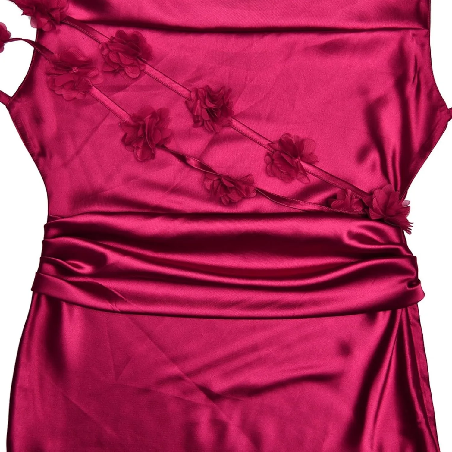 Floral Draped Backless Maxi Dress for Women Fashion Spaghetti Strap Sleeveless Bodycon Evening Party Dress