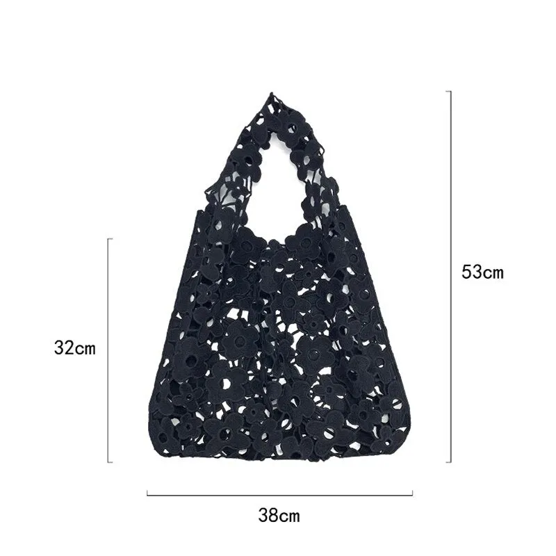 Flower Cut Out Eyelet Hobo Bags - 4 Colors