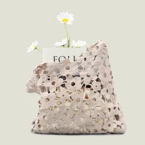 Flower Cut Out Eyelet Hobo Bags - 4 Colors