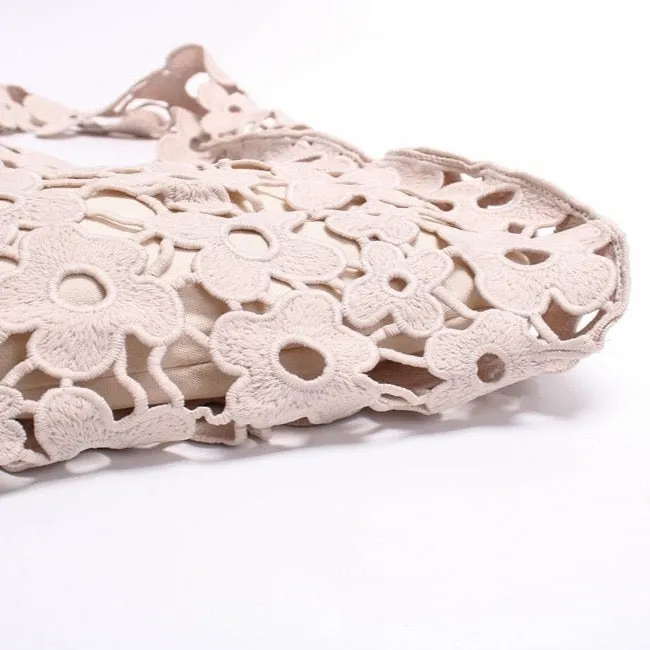 Flower Cut Out Eyelet Hobo Bags - 4 Colors