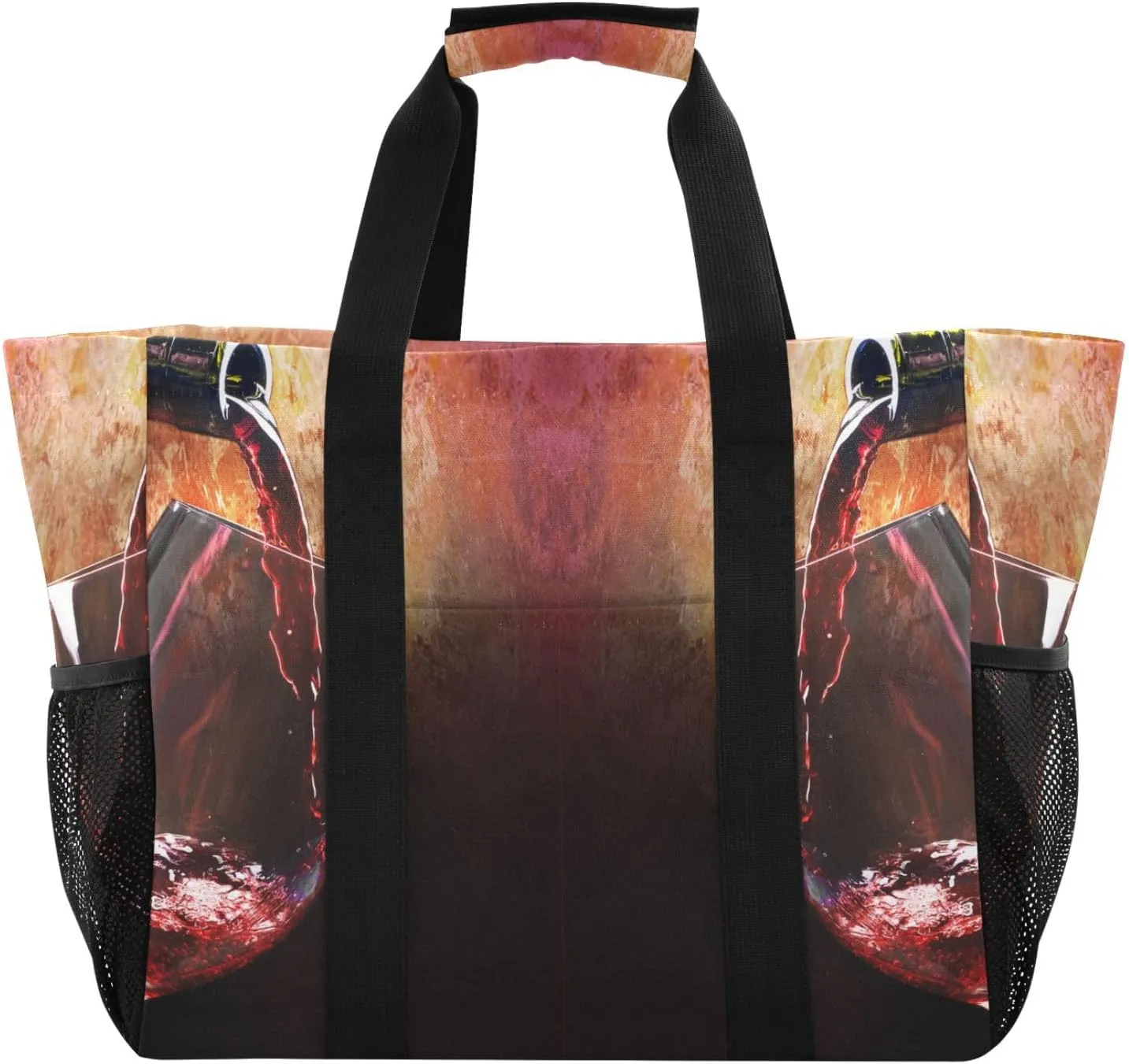 Foldable Grocery Reusable Tote Grocery Bag, Travel Canvas Shoulder Bags, Large Casual Laundry Pool Beach Bag