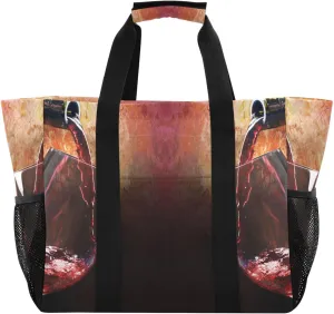 Foldable Grocery Reusable Tote Grocery Bag, Travel Canvas Shoulder Bags, Large Casual Laundry Pool Beach Bag