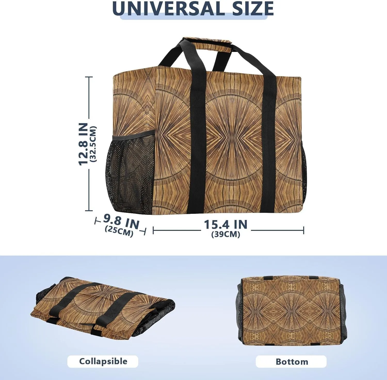Foldable Grocery Reusable Tote Grocery Bag, Travel Canvas Shoulder Bags, Large Casual Laundry Pool Beach Bag
