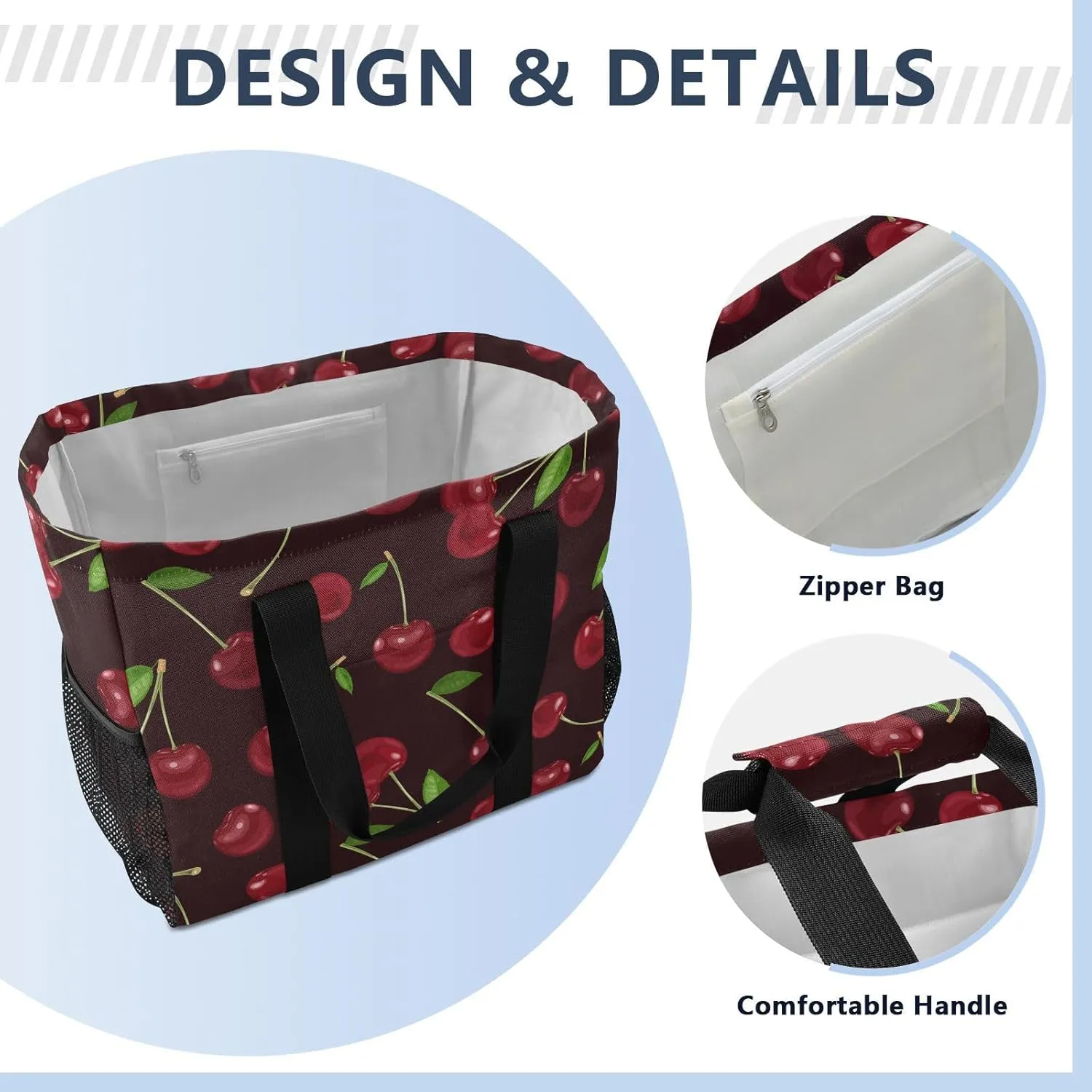 Foldable Grocery Reusable Tote Grocery Bag, Travel Canvas Shoulder Bags, Large Casual Laundry Pool Beach Bag