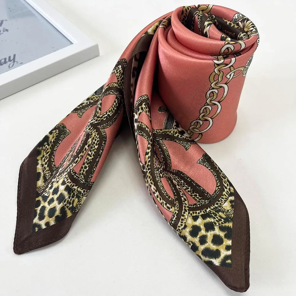 FONYVE 100% Mulberry Silk Scarf for Hair - 27" Square Head Scarf for Women - Lightweight Neck Scarf with Gift Packed