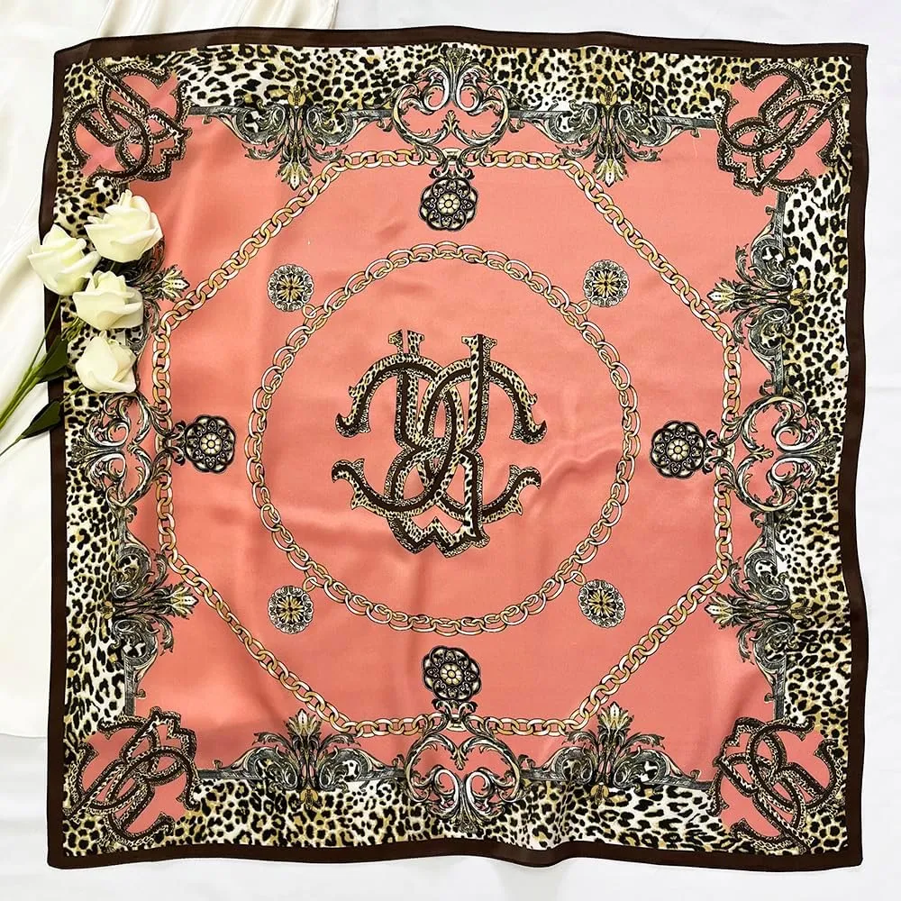 FONYVE 100% Mulberry Silk Scarf for Hair - 27" Square Head Scarf for Women - Lightweight Neck Scarf with Gift Packed
