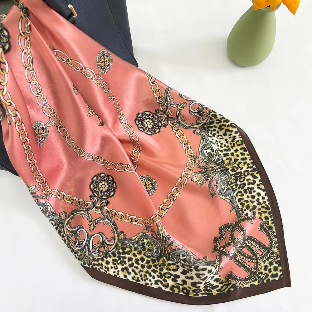 FONYVE 100% Mulberry Silk Scarf for Hair - 27" Square Head Scarf for Women - Lightweight Neck Scarf with Gift Packed