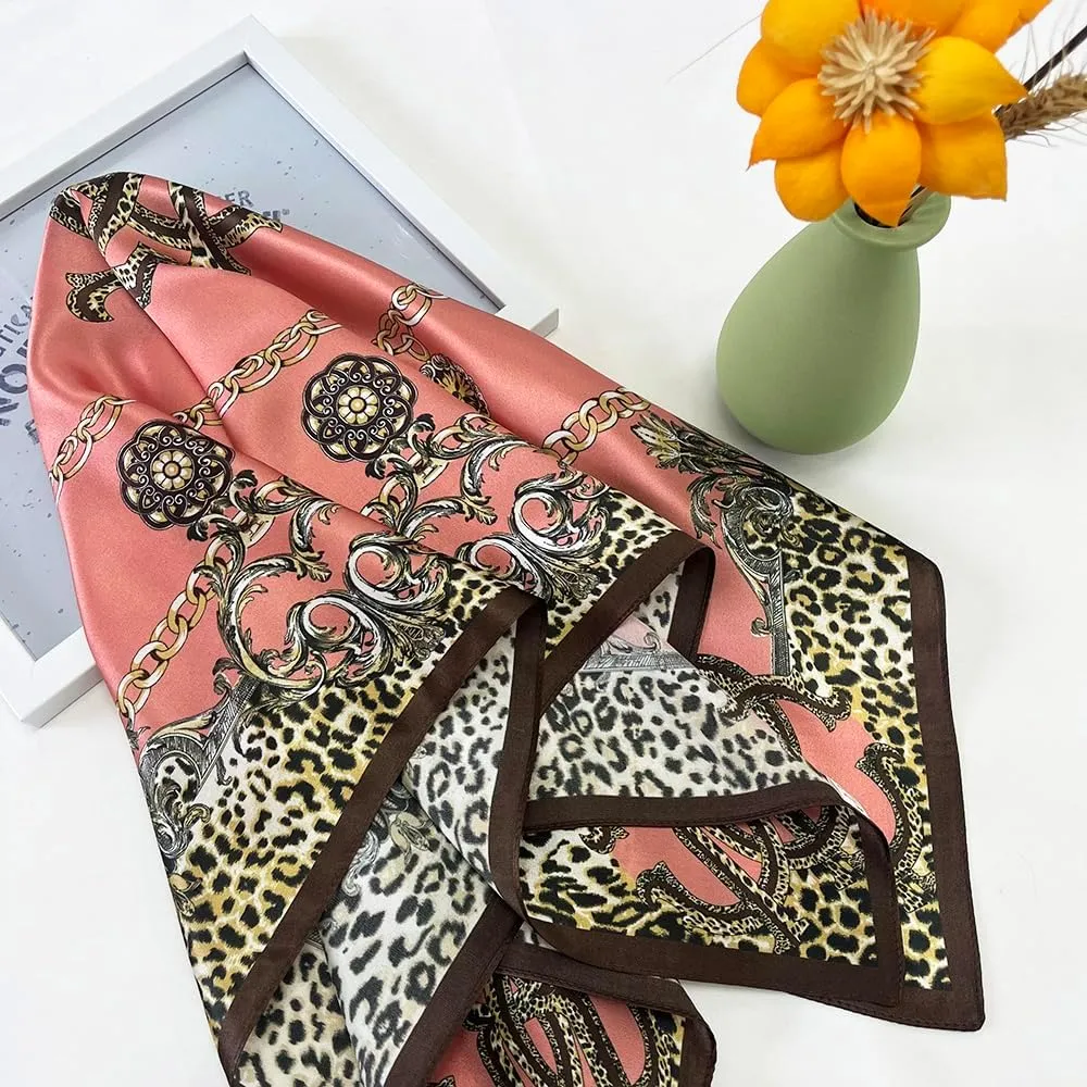 FONYVE 100% Mulberry Silk Scarf for Hair - 27" Square Head Scarf for Women - Lightweight Neck Scarf with Gift Packed