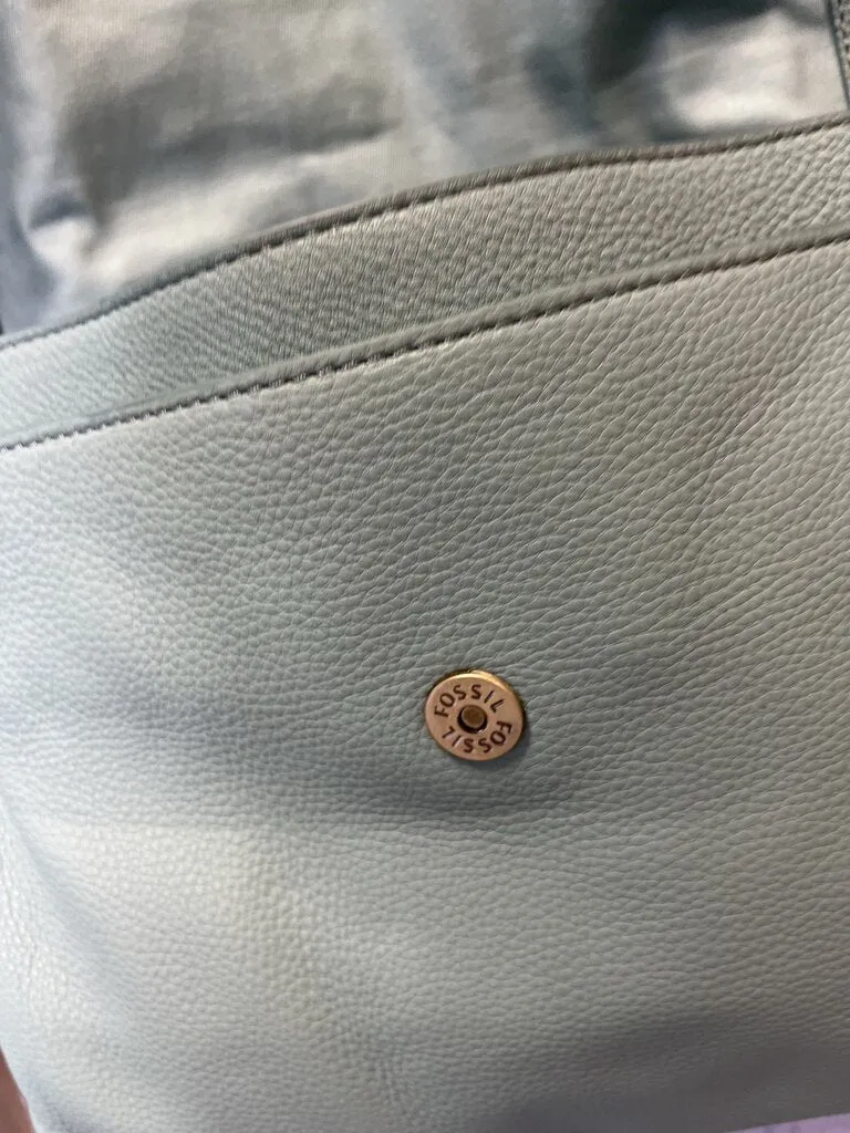 *Fossil green leather Preston Crossbody