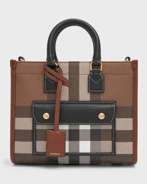 Freya Check Leather Tote Bag