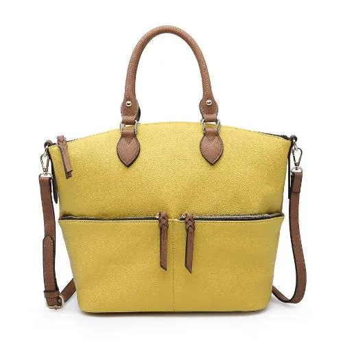 Front Zippered Pocket Satchel