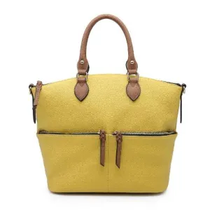 Front Zippered Pocket Satchel