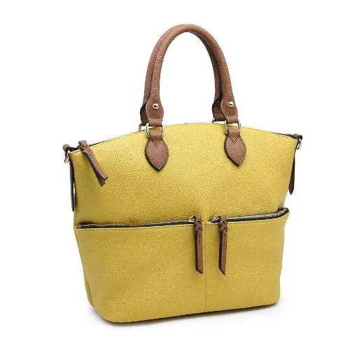 Front Zippered Pocket Satchel