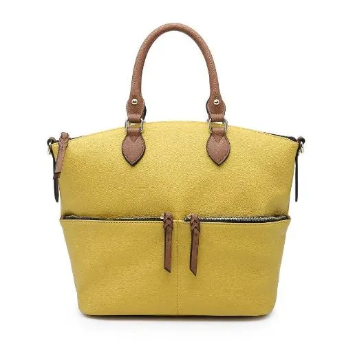 Front Zippered Pocket Satchel