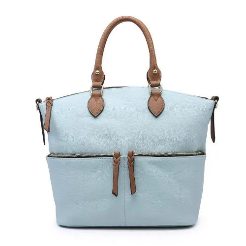Front Zippered Pocket Satchel