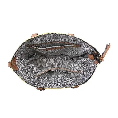 Front Zippered Pocket Satchel