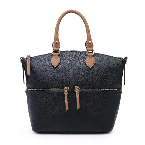 Front Zippered Pocket Satchel