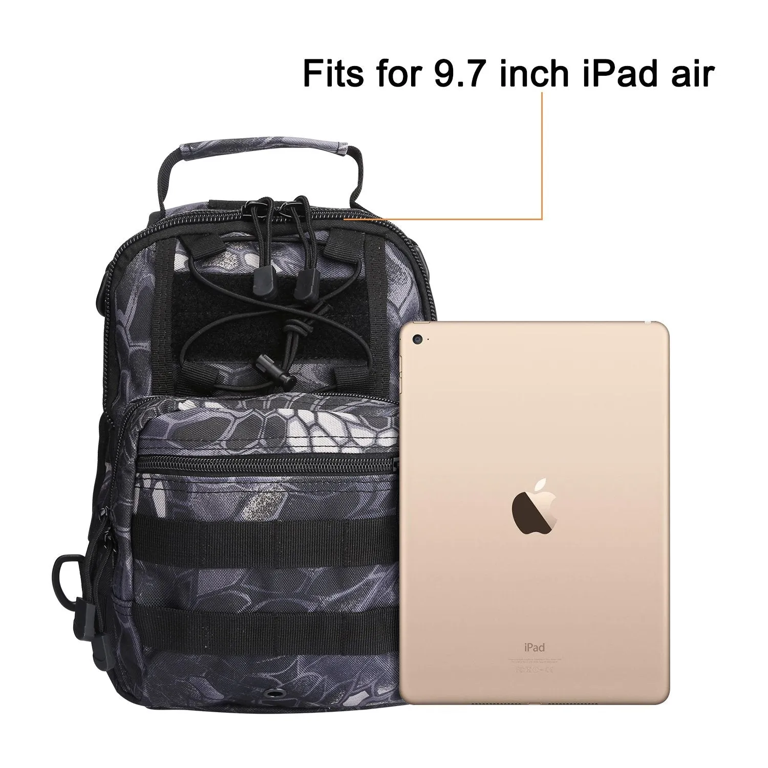 G4Free Outdoor Tactical Backpack,Military Sport Pack Shoulder Backpack Python Black
