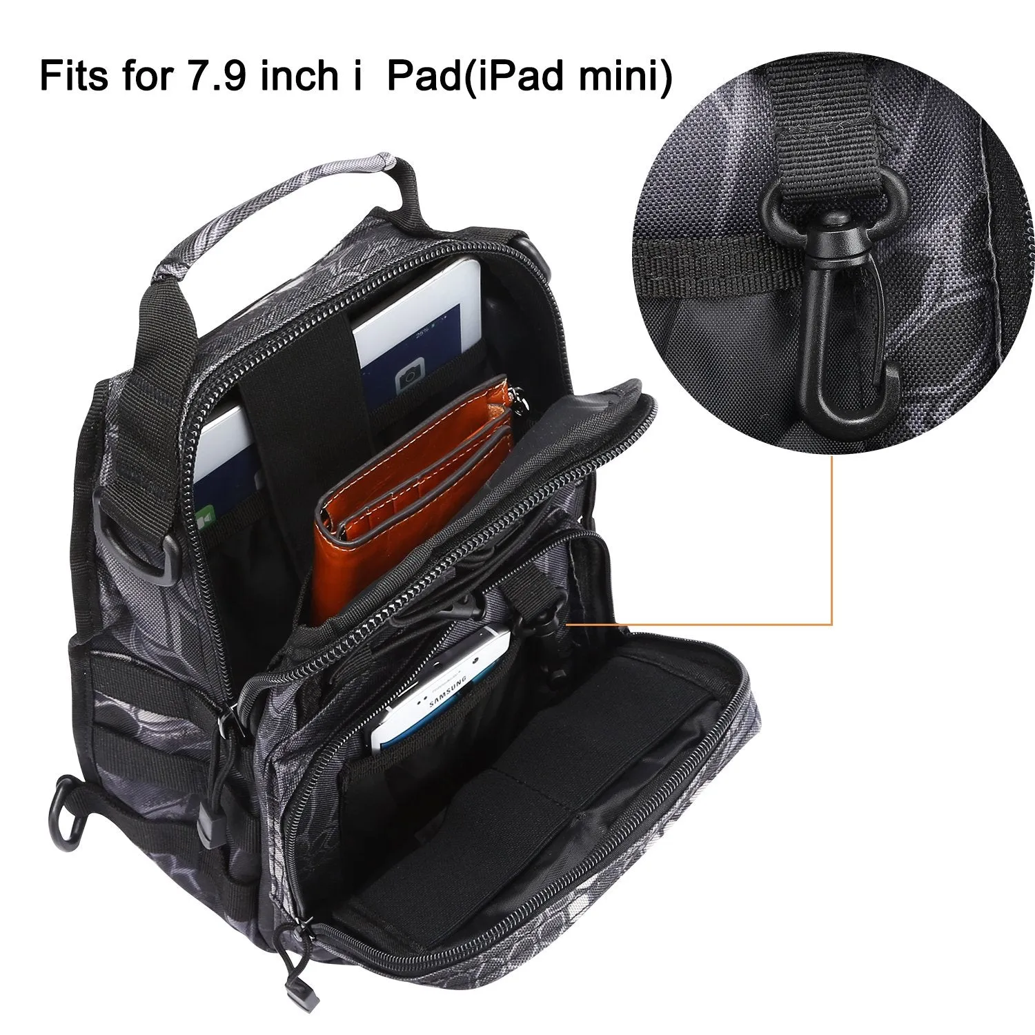 G4Free Outdoor Tactical Backpack,Military Sport Pack Shoulder Backpack Python Black