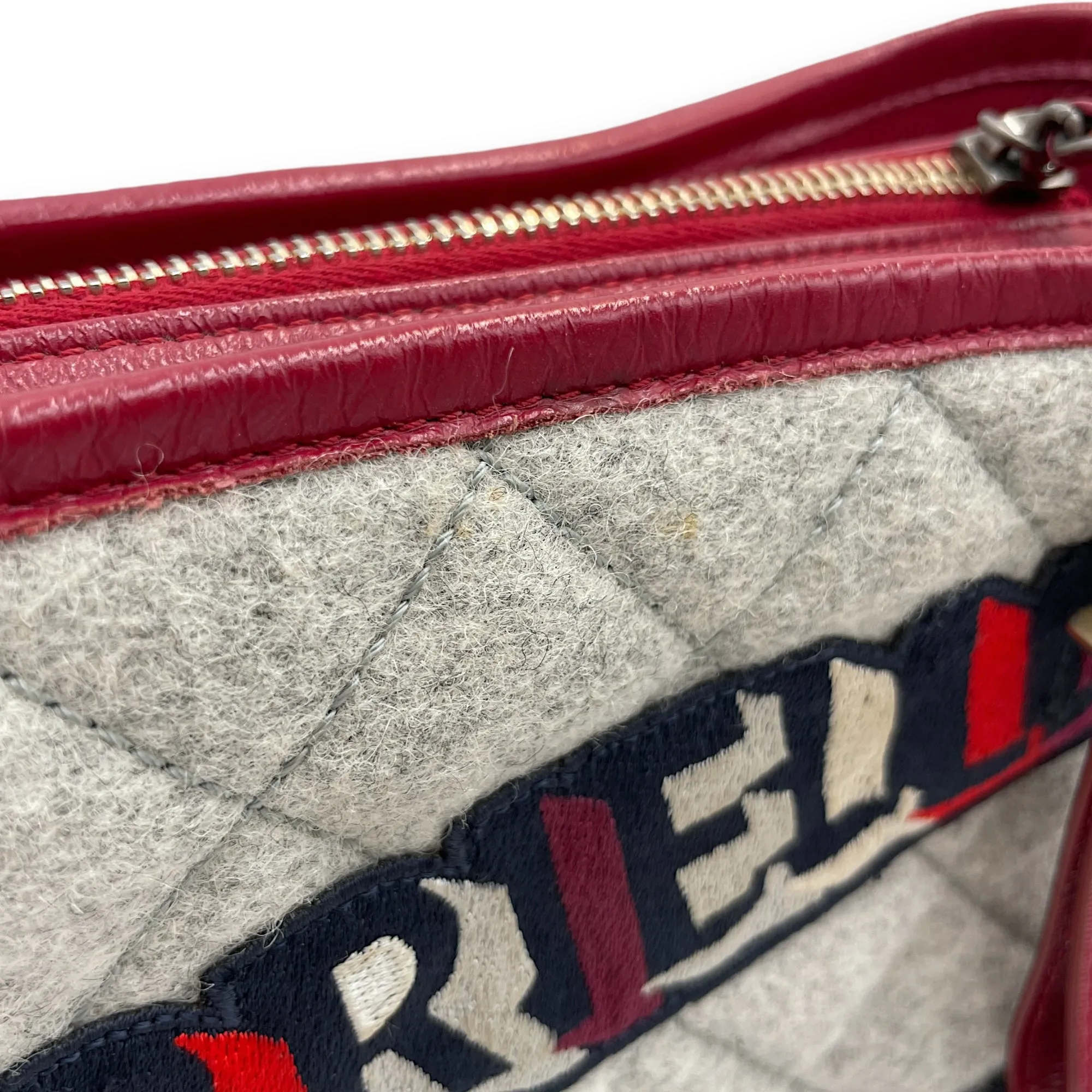 Gabrielle Hobo Small Grey,red, pink, black Shoulder Bag in Calfskin, 3-Tone hardware