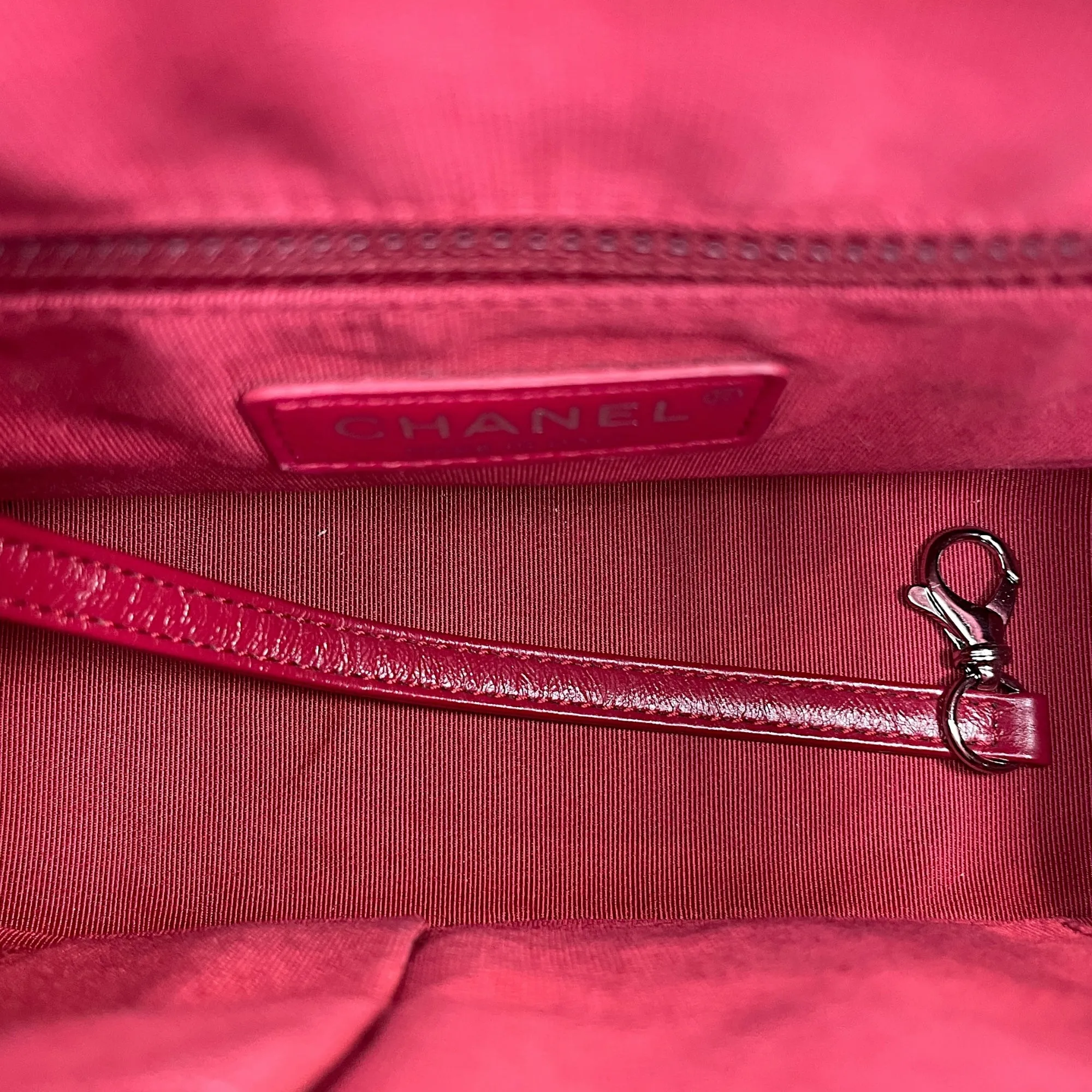 Gabrielle Hobo Small Grey,red, pink, black Shoulder Bag in Calfskin, 3-Tone hardware