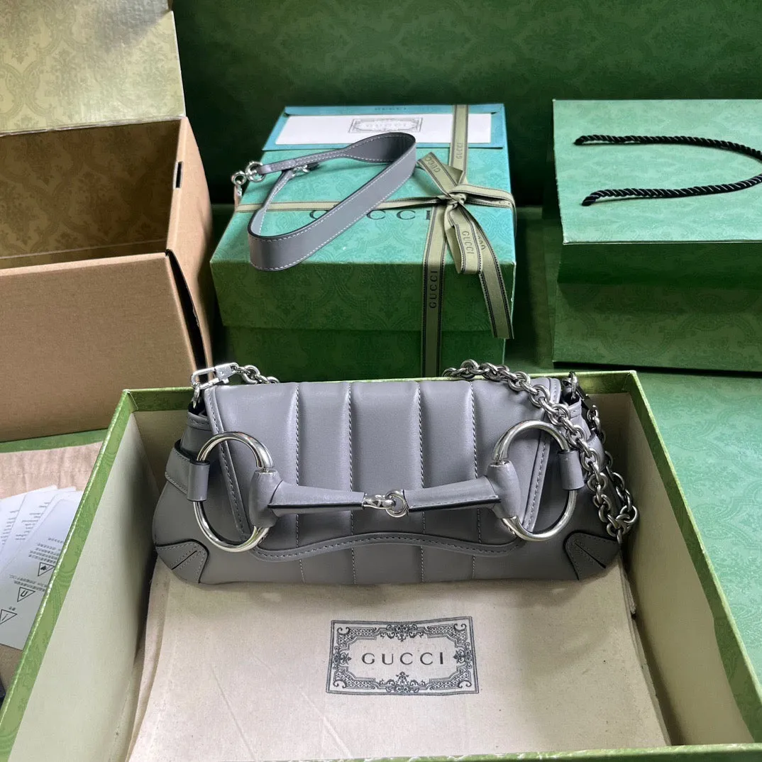 GC590G Gucci Horsebit Chain Small Shoulder Bag / HIGHEST QUALITY VERSION / 10.6"W x 4.5"H x 2"D