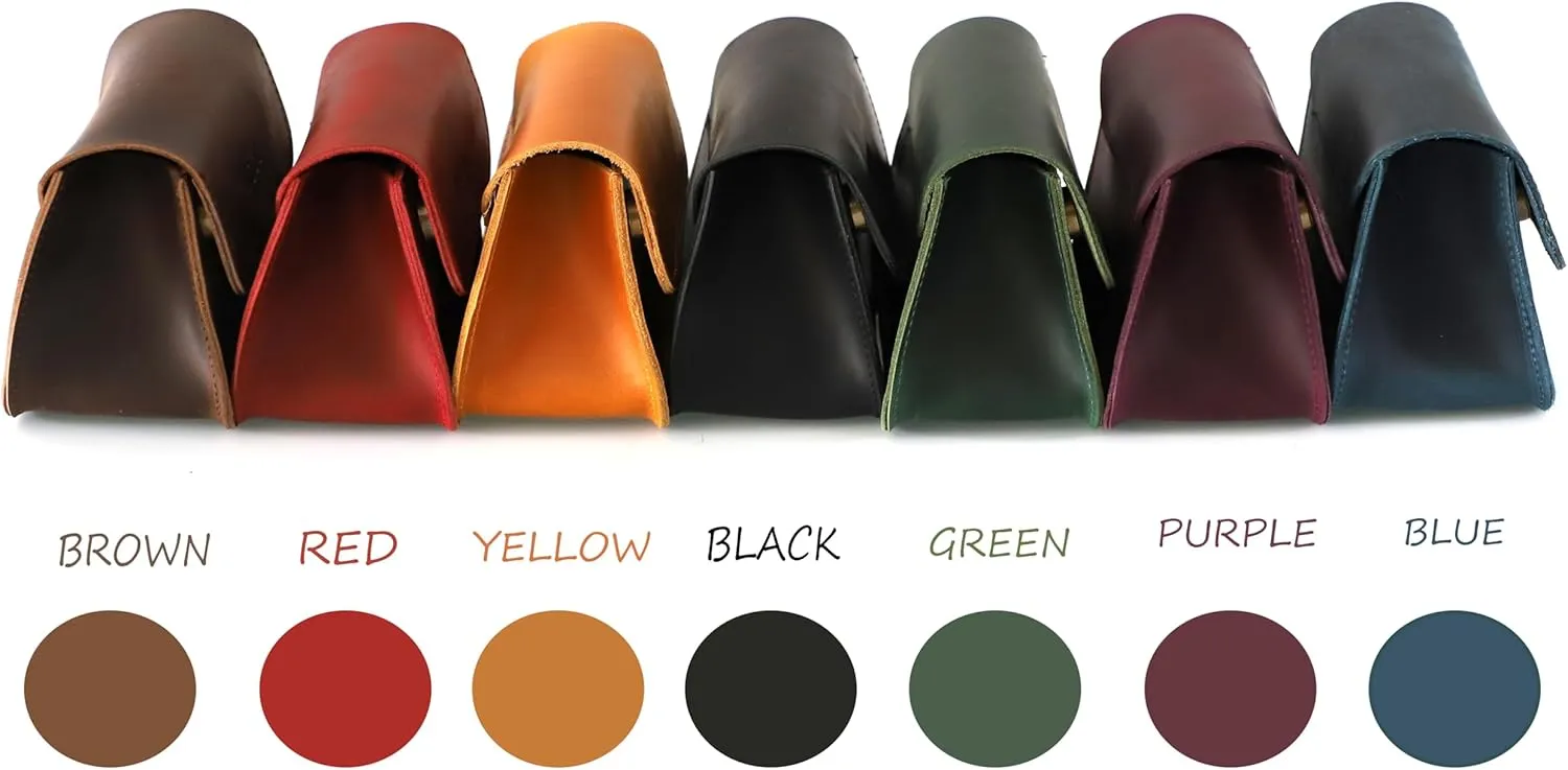 Genuine Leather Mini Cosmetic Bag - 6 Inch Small Travel Organizer for Women, Purse Makeup Pouch Jewelry Case Home Decor Gift-Green