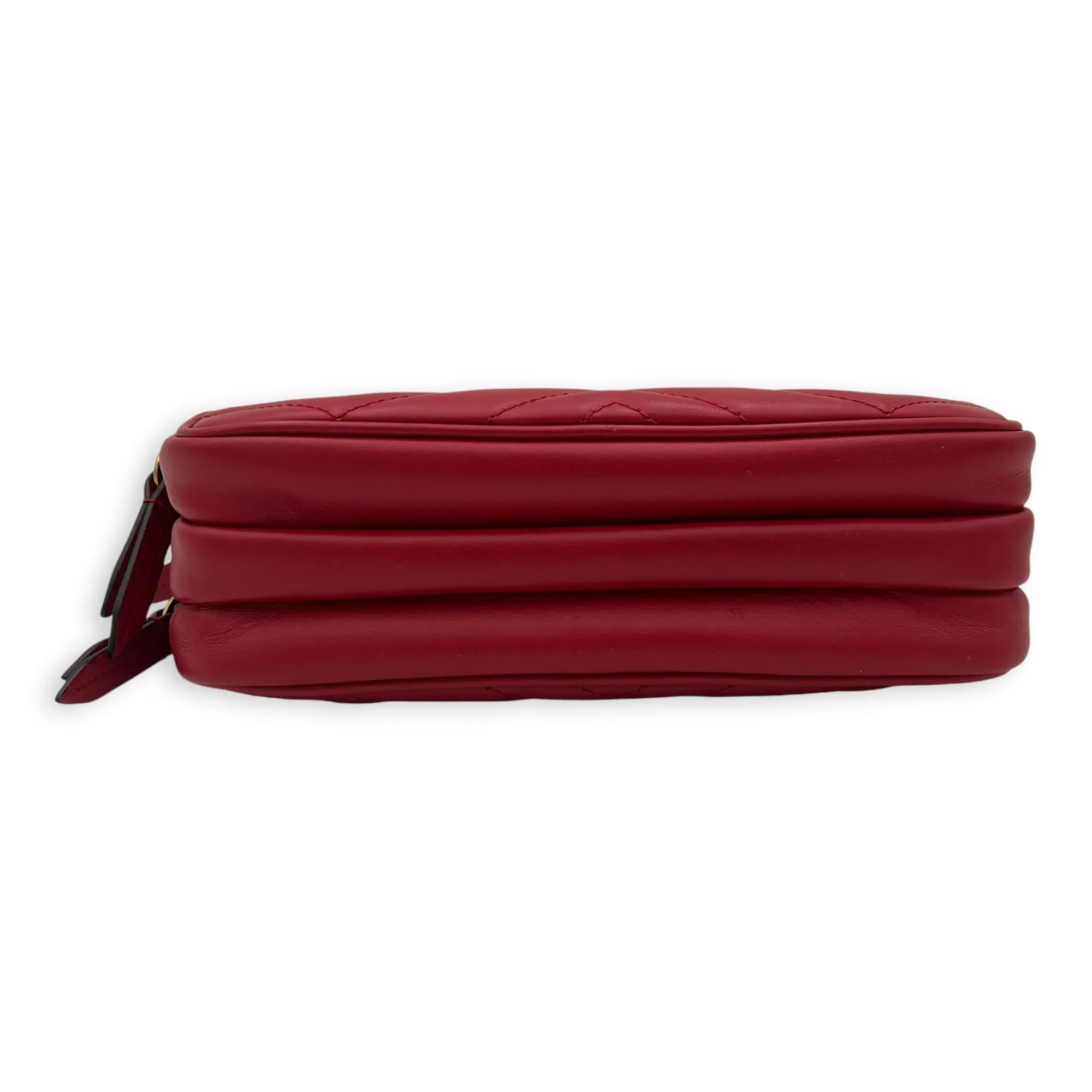 GG Marmont Crossbody Bag Red in Calfskin, Gold hardware