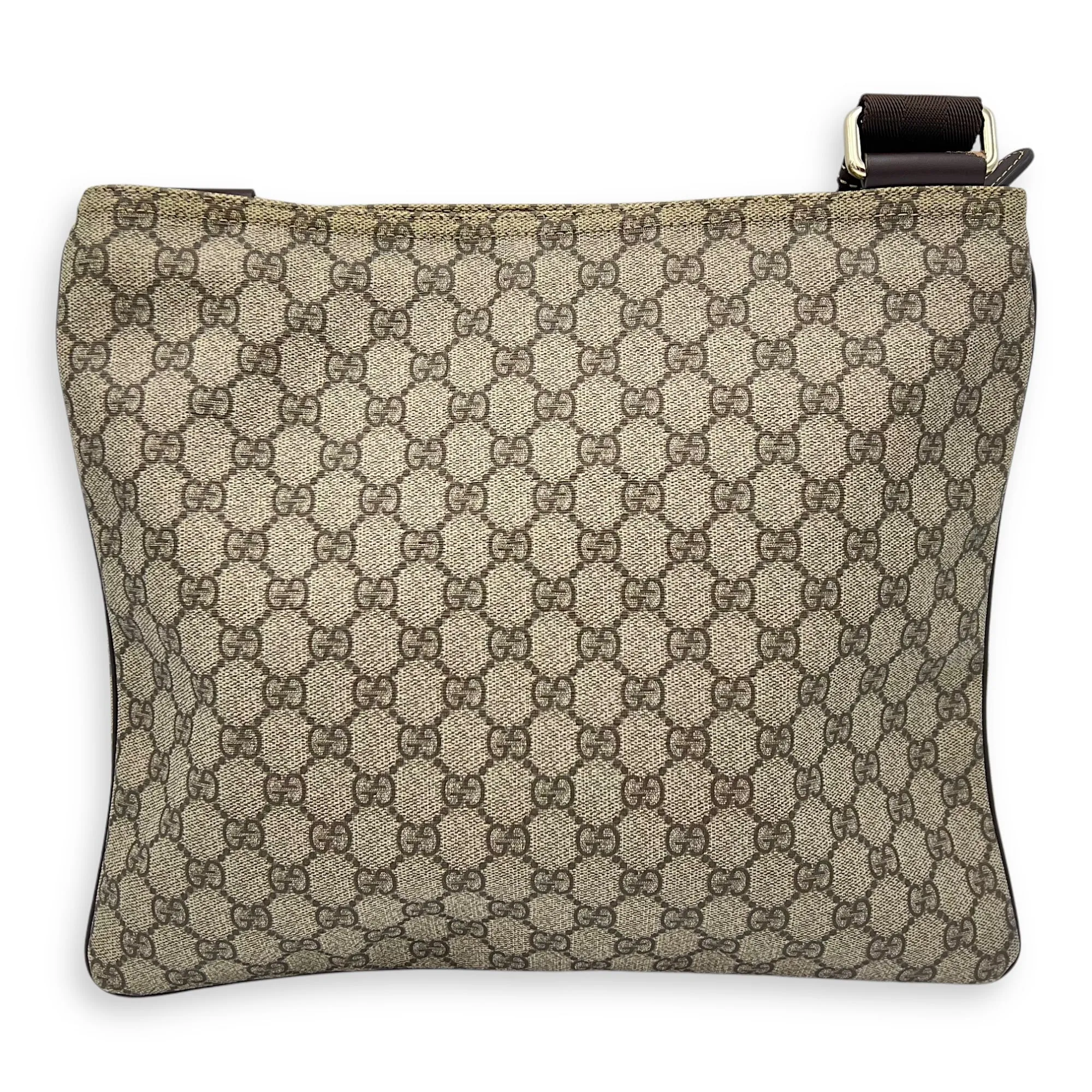 GG Supreme Crossbody Bag Brown in Monogram Coated Canvas, Gold hardware